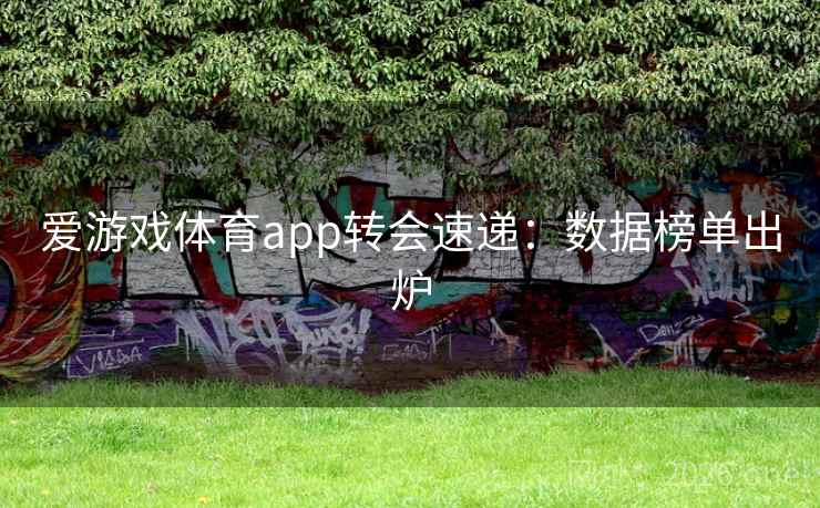 爱游戏体育app转会速递：数据榜单出炉
